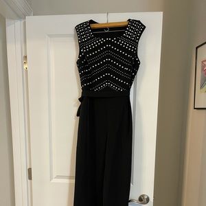 Very elegant beaded black pantsuit